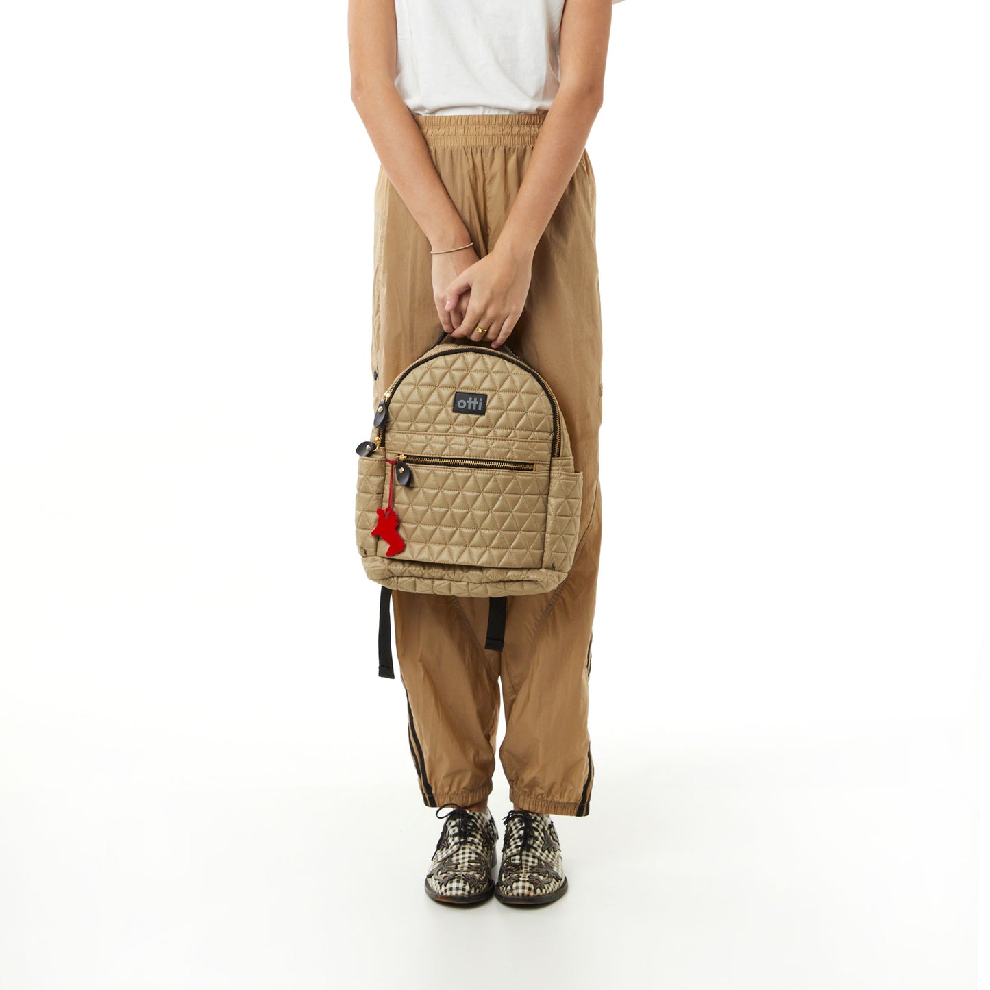 Mochila Pequena Matelassê Khaki