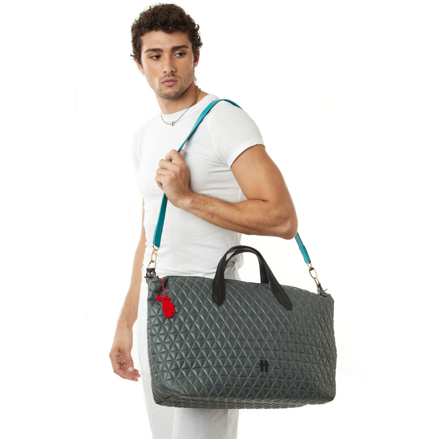 Bolsa Matelassê Weekender Chumbo