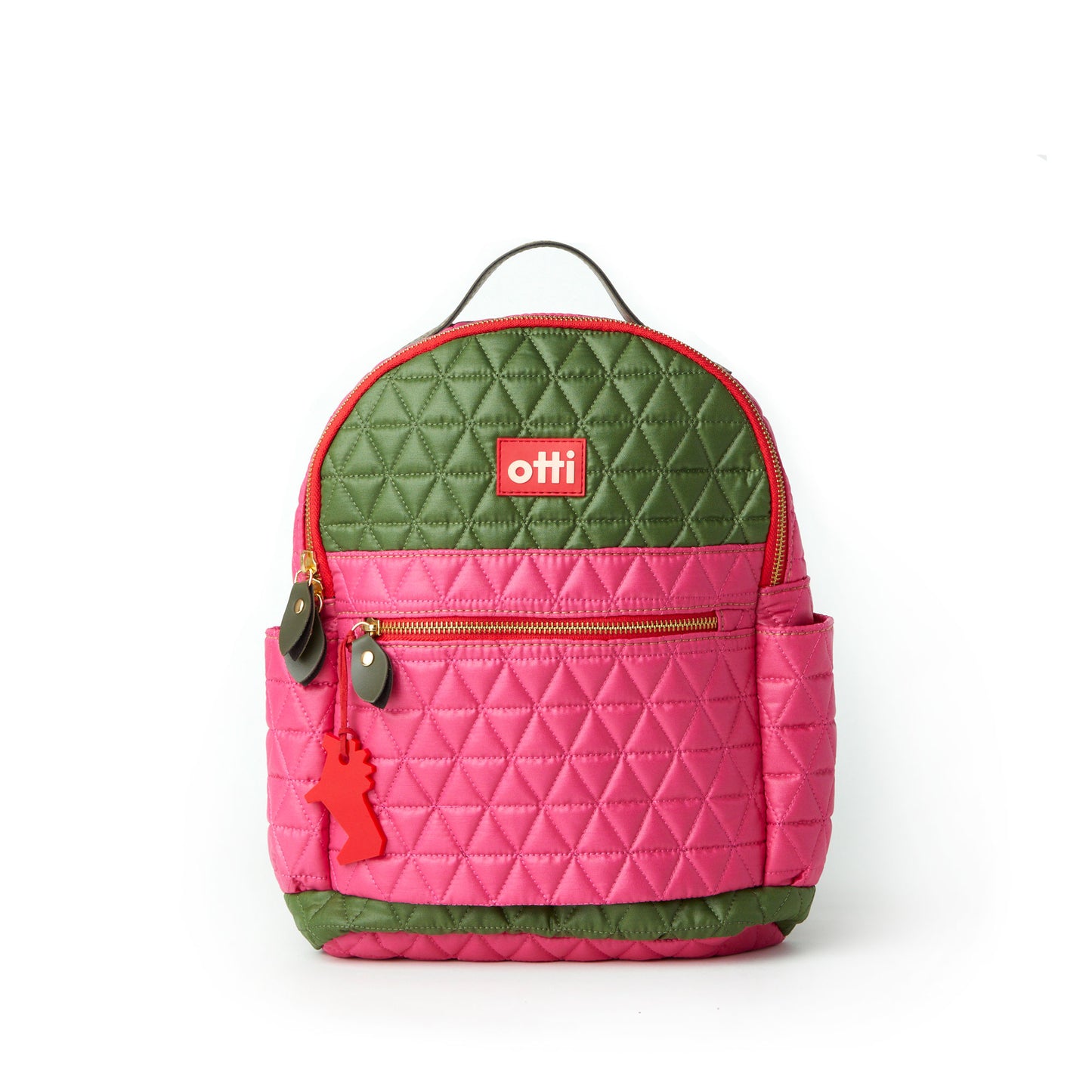 Mochila Pequena Matelassê Multicolor 04 Verde Equipamento/ Chiclete