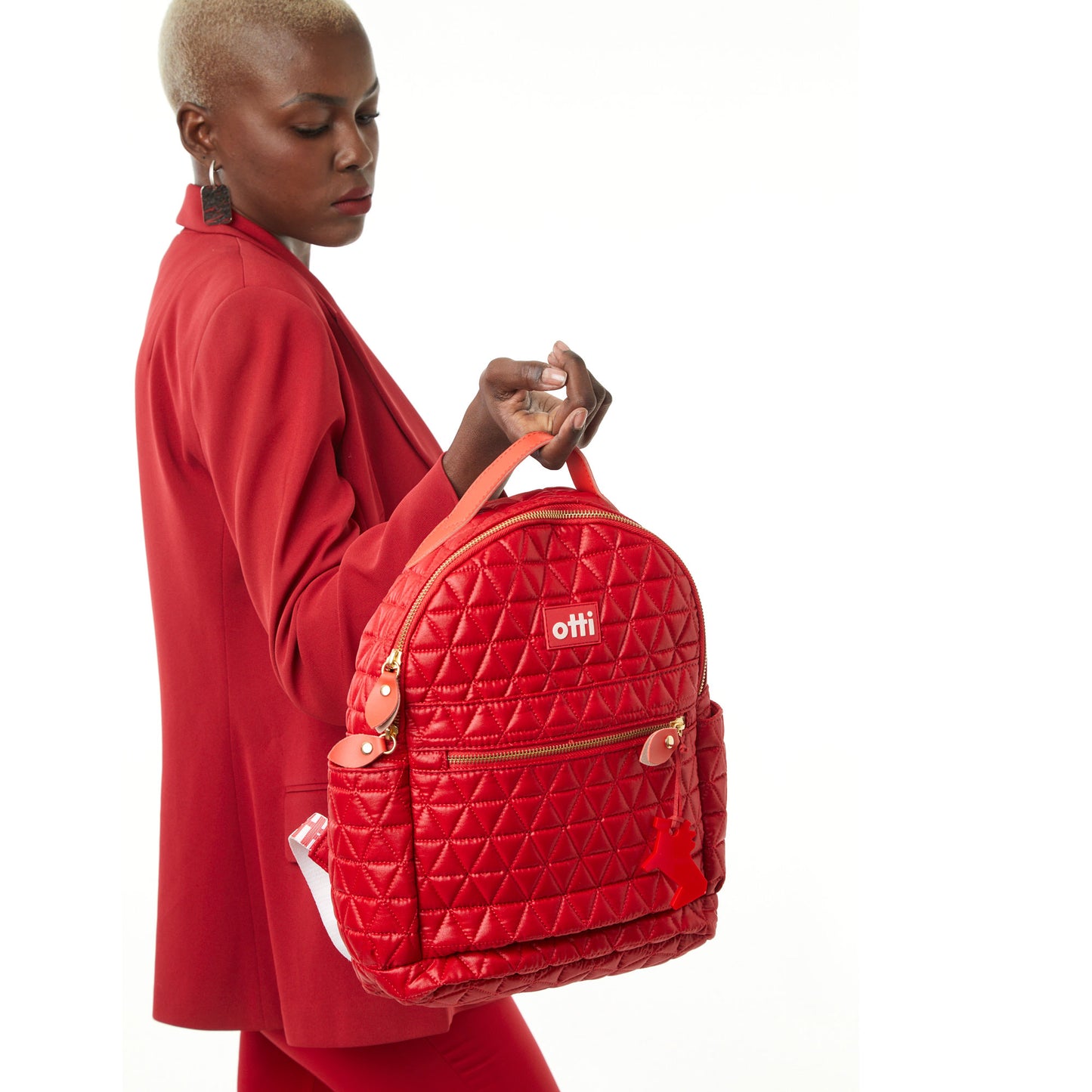 Mochila Pequena Matelassê Vermelho