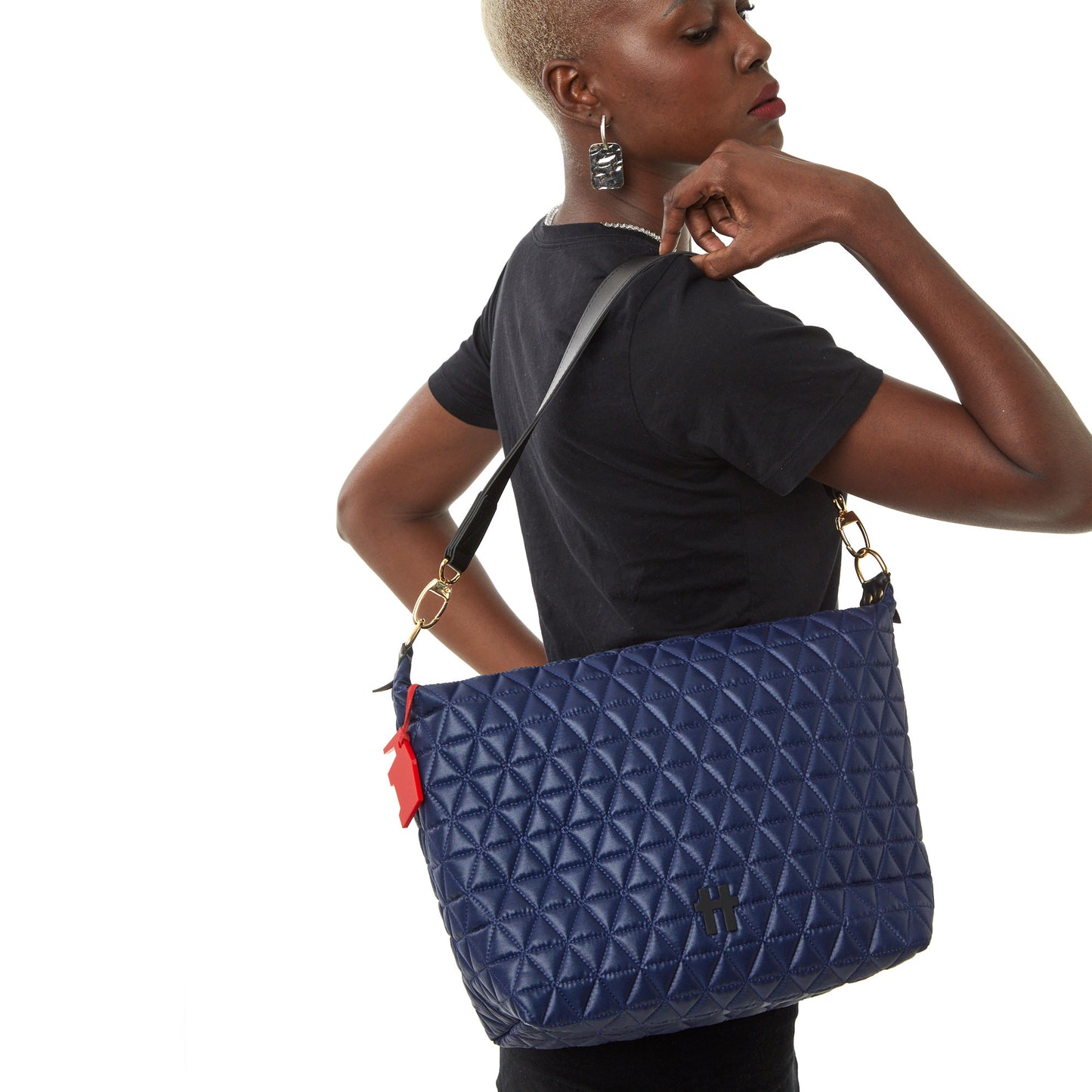 Bolsa Matelassê Media Azul Marinho