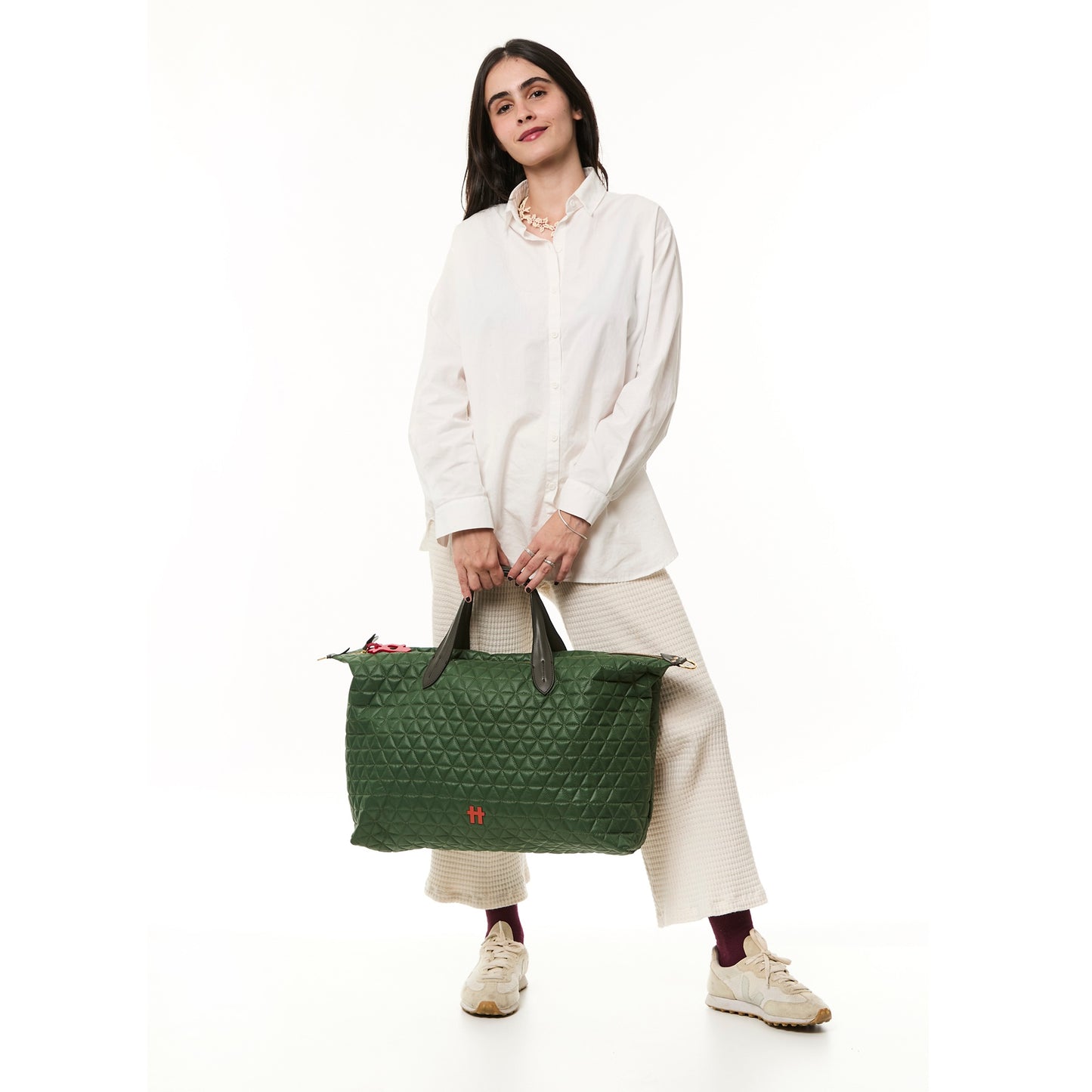 Bolsa Matelassê Weekender Oliva