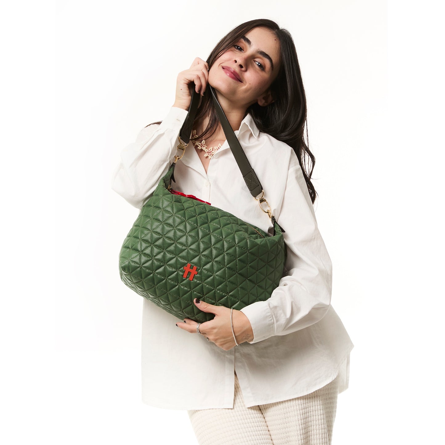 Bolsa Matelassê Media Oliva