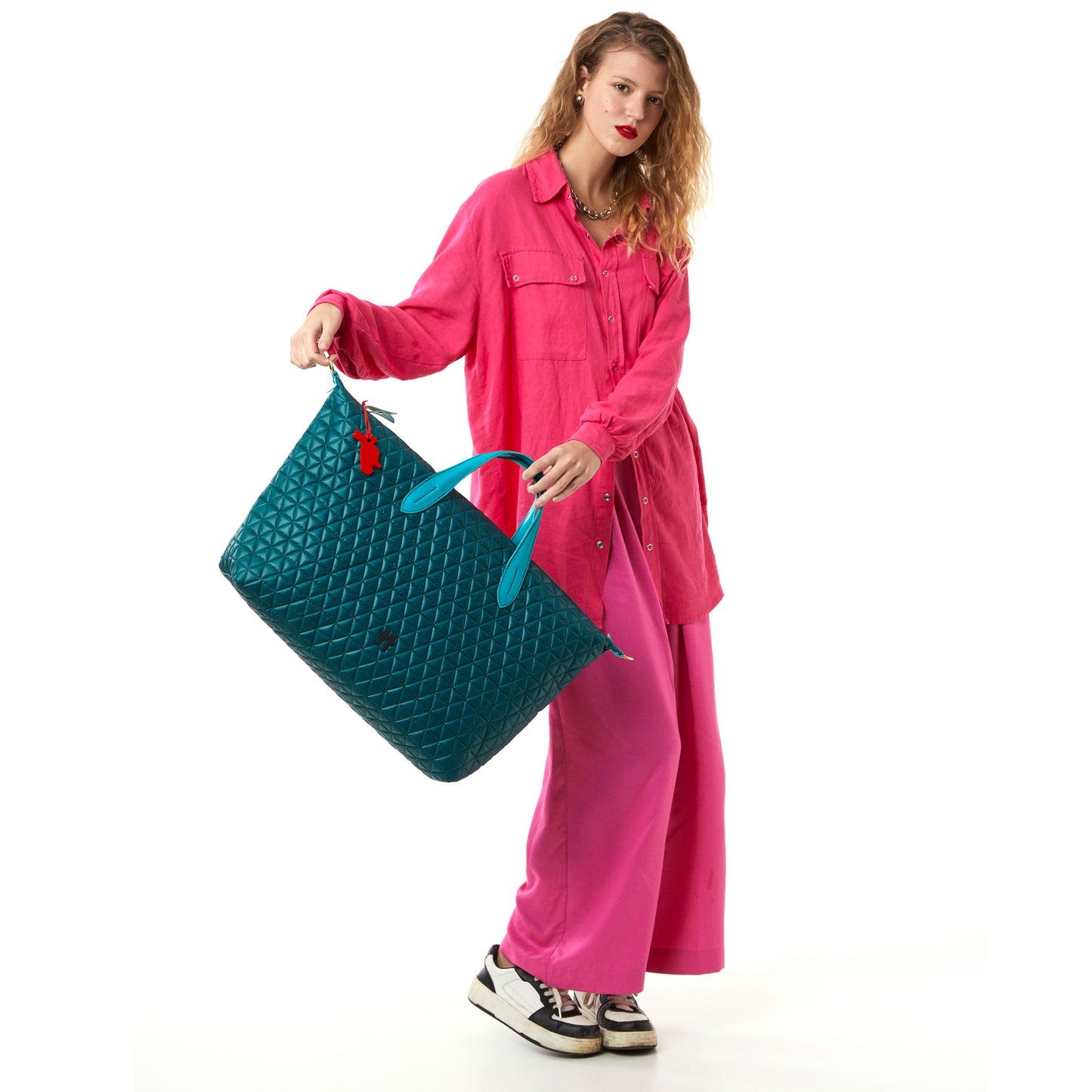 Bolsa Matelassê Weekender Verde Petroleo
