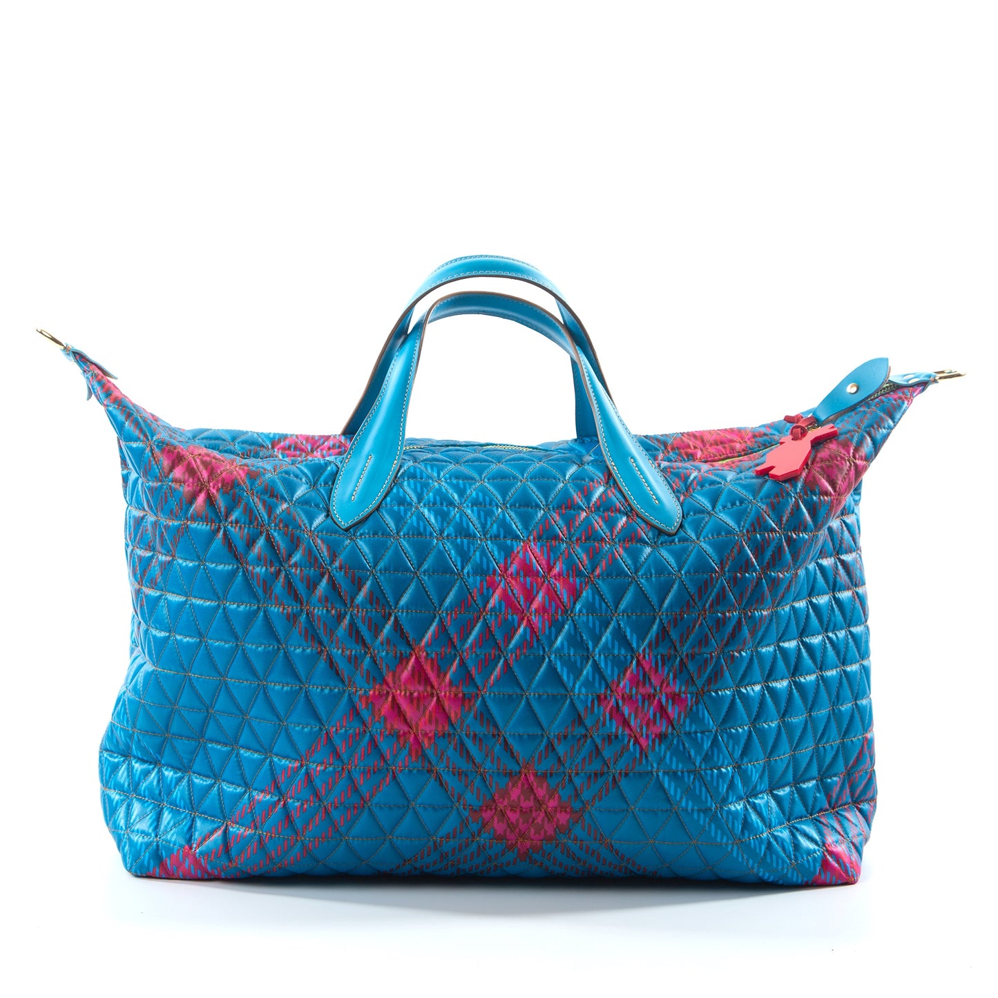 Bolsa Weekender Matelasse Tartan Blue n Azul