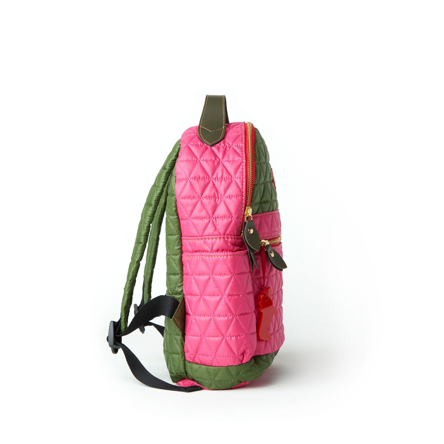 Mochila Pequena Matelassê Multicolor 04 Verde Equipamento/ Chiclete