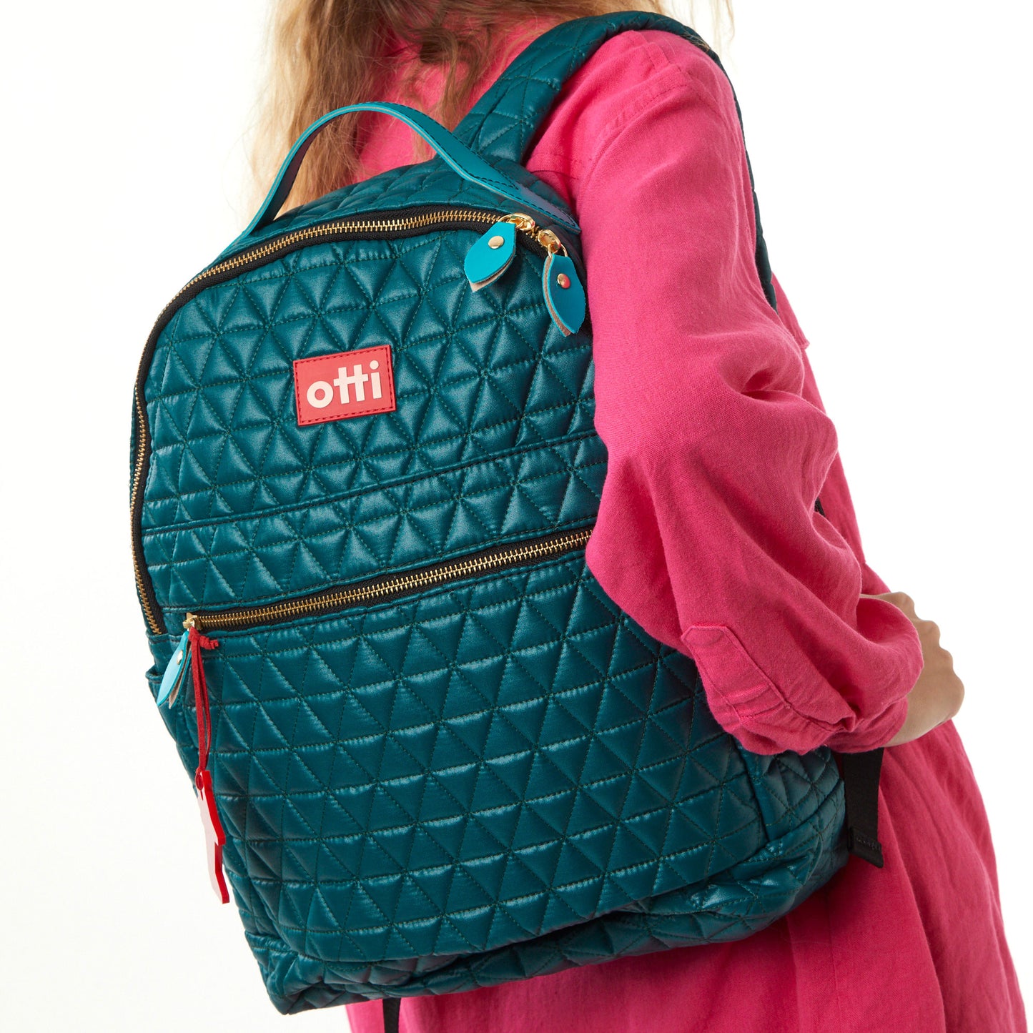 Mochila Media Matelassê Verde Petroleo