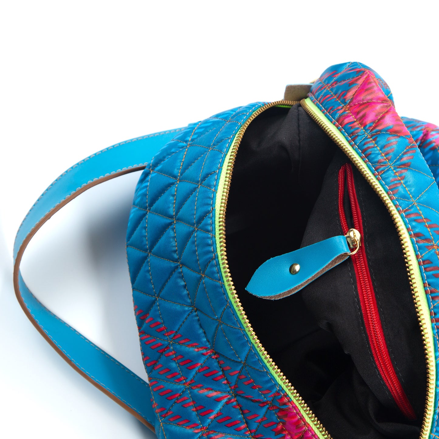 Bolsa Media Matelasse Tartan Blue Note Azul