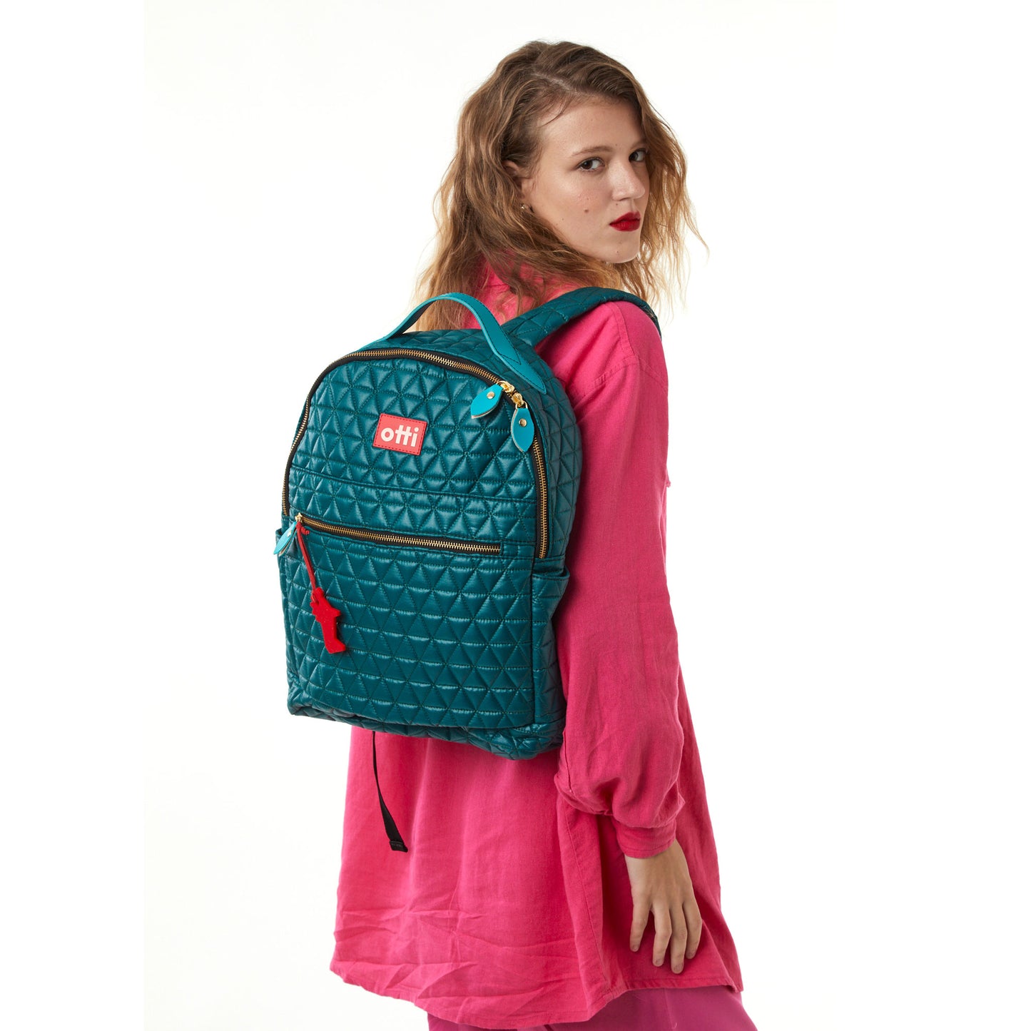 Mochila Media Matelassê Verde Petroleo