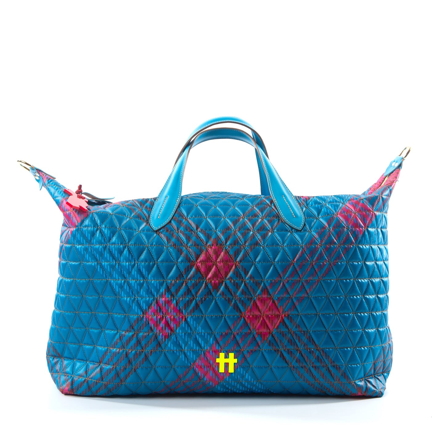 Bolsa Weekender Matelasse Tartan Blue n Azul