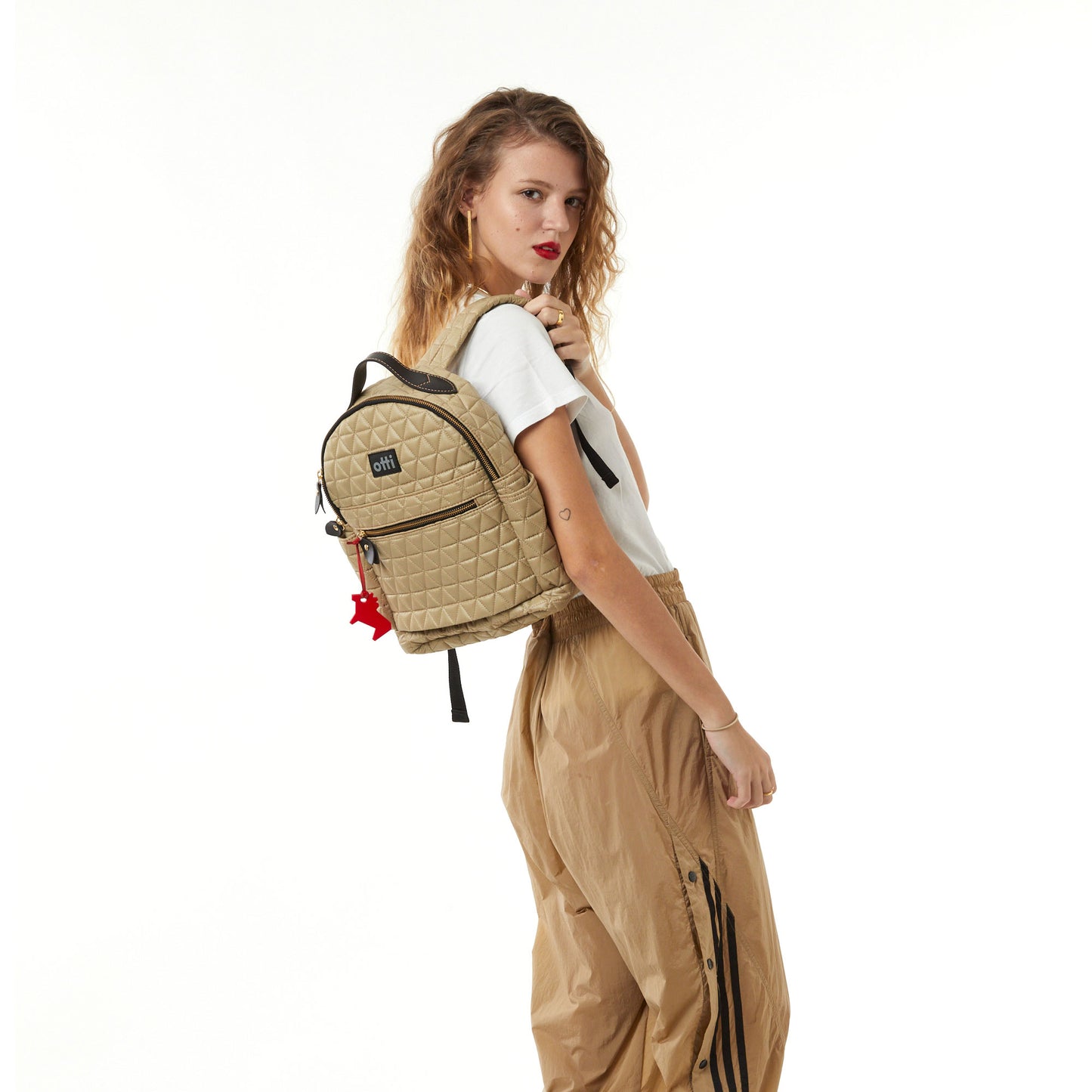 Mochila Pequena Matelassê Khaki