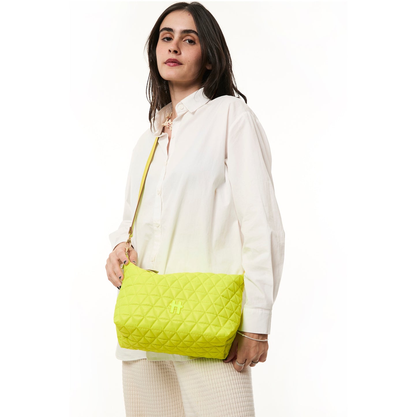 Bolsa Matelassê Pequena Amarelo