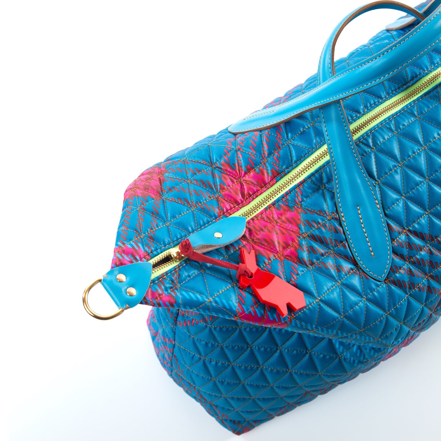 Bolsa Weekender Matelasse Tartan Blue n Azul