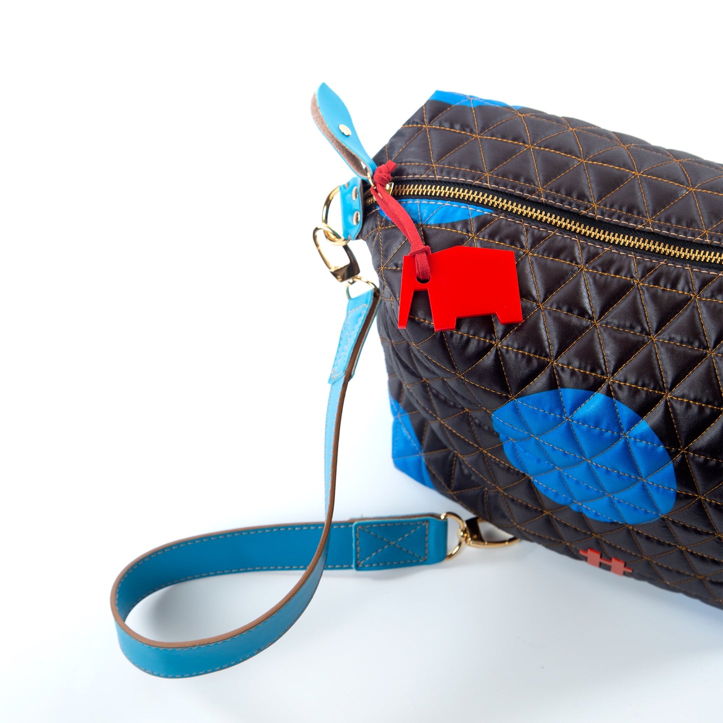 Bolsa Media Matelasse Black And Blue Ba Azul