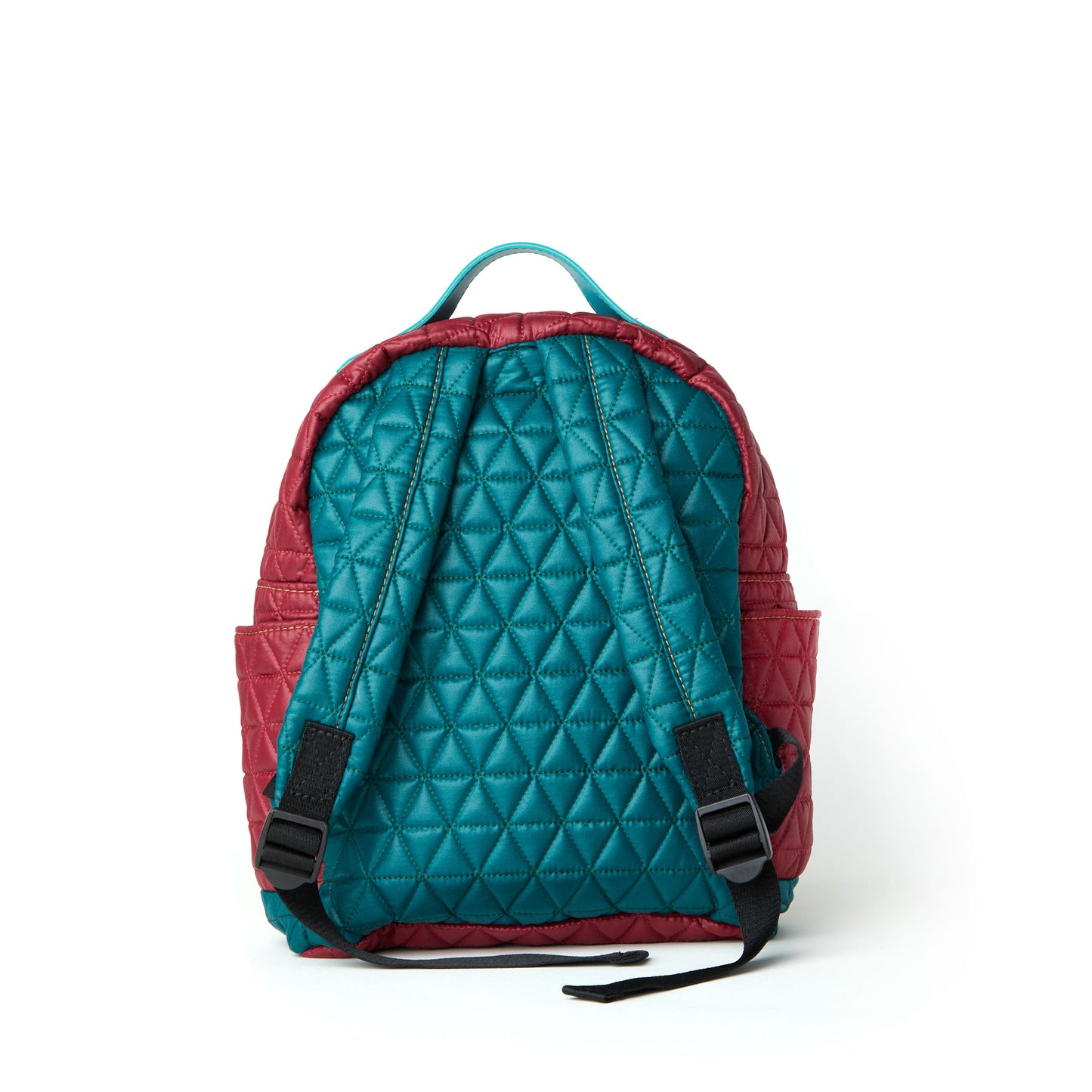 Mochila Pequena Matelassê Multicolor 05 Verde Petroleo/ Vinho
