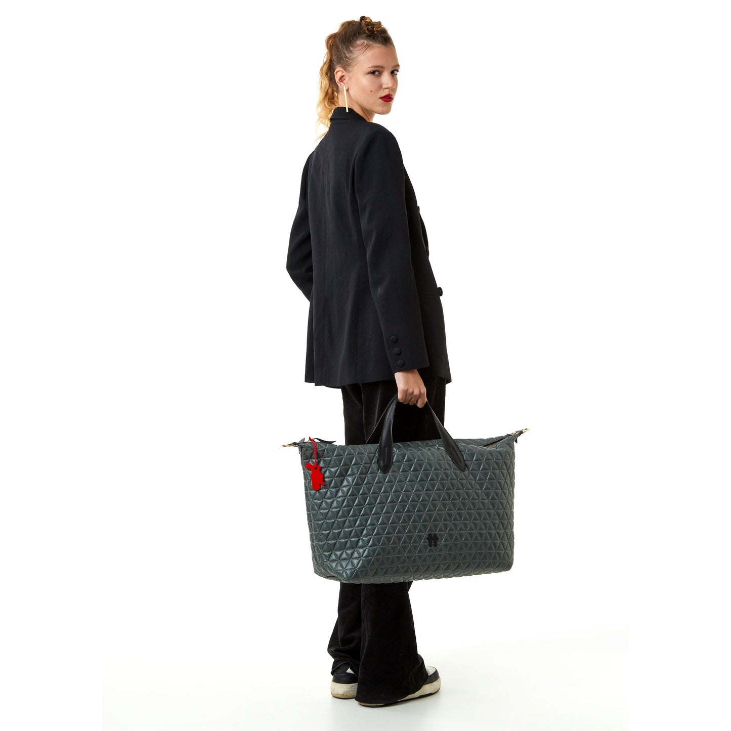 Bolsa Matelassê Weekender Chumbo
