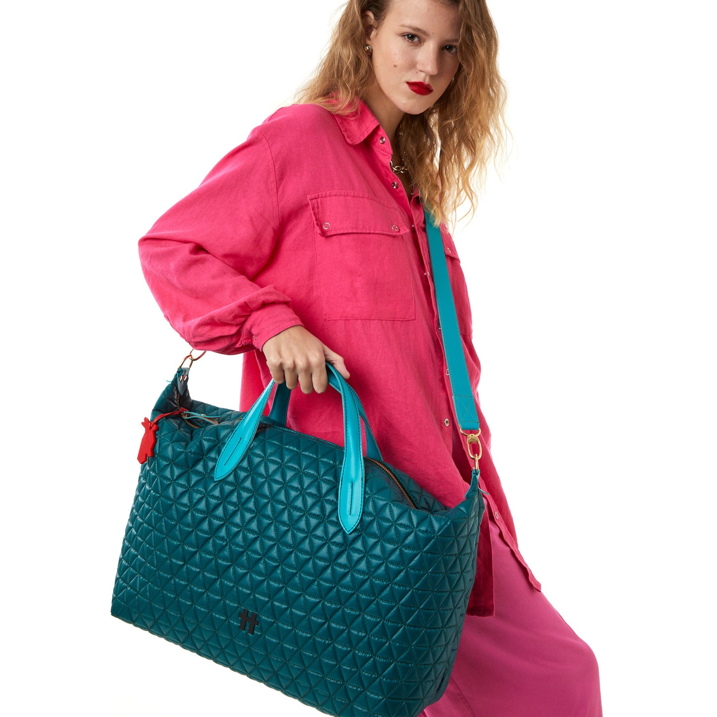 Bolsa Matelassê Weekender Verde Petroleo