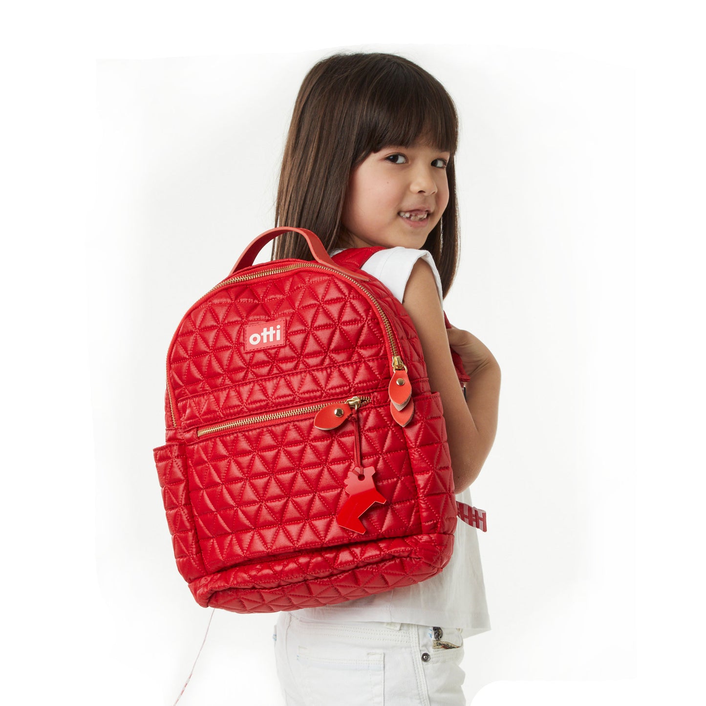 Mochila Pequena Matelassê Vermelho