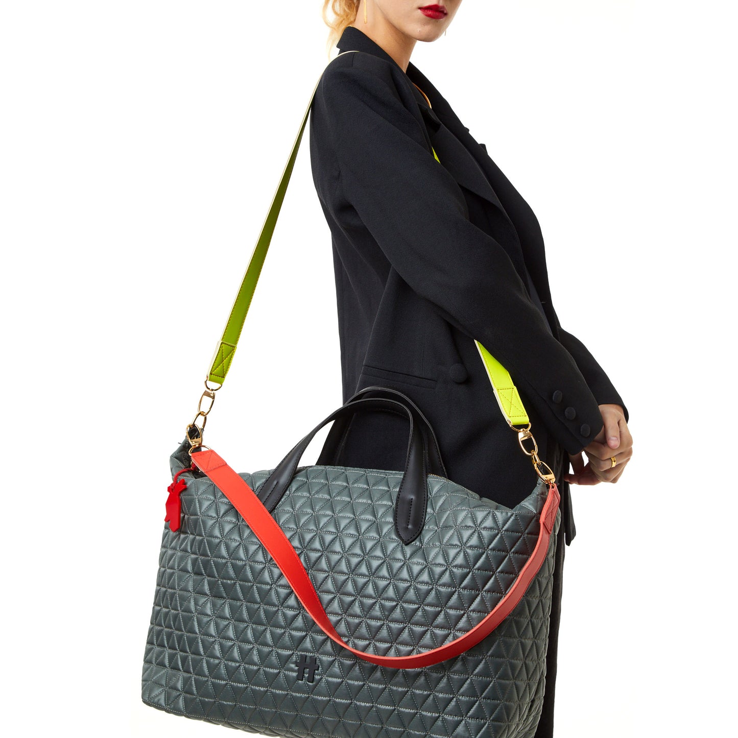 Bolsa Matelassê Weekender Chumbo