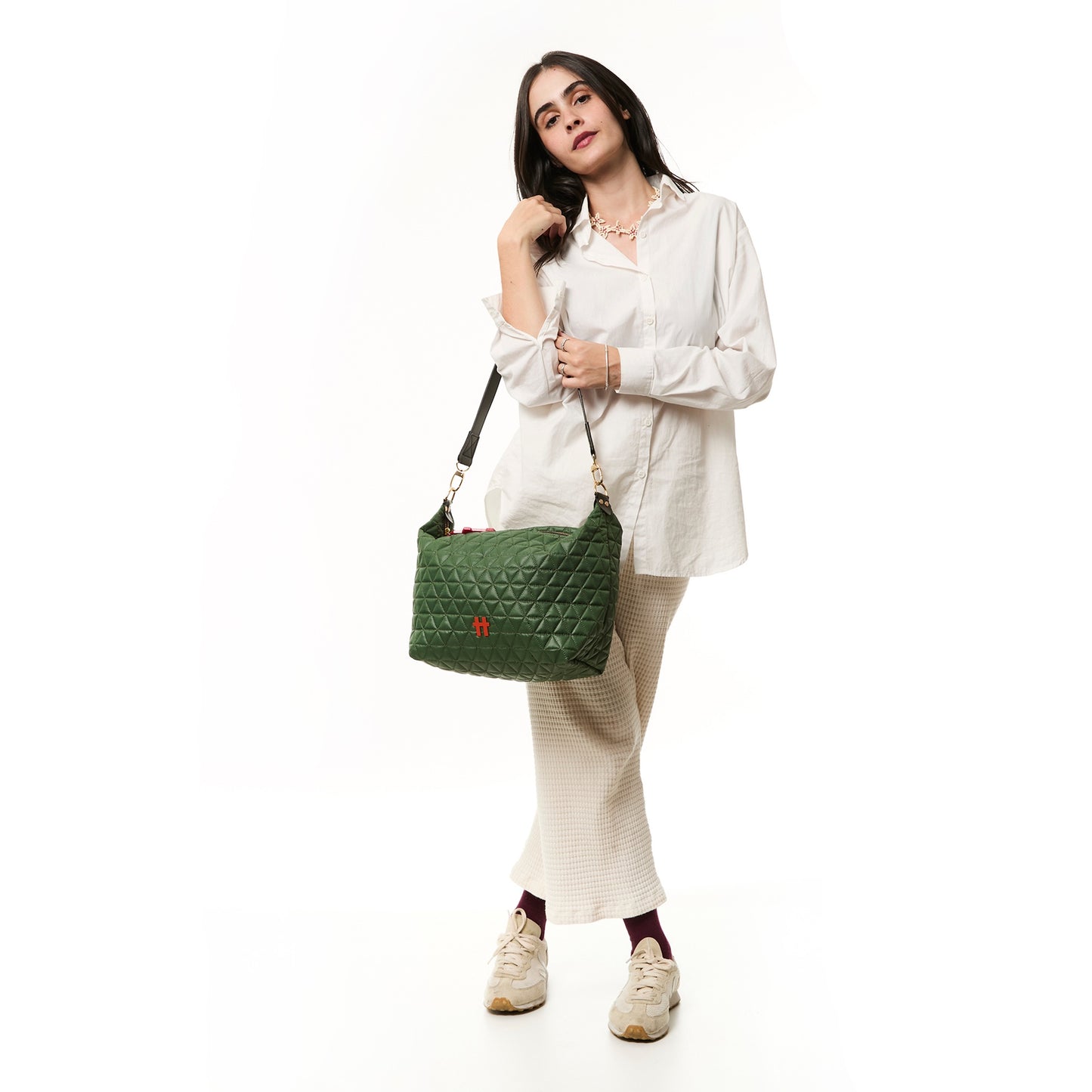 Bolsa Matelassê Media Oliva